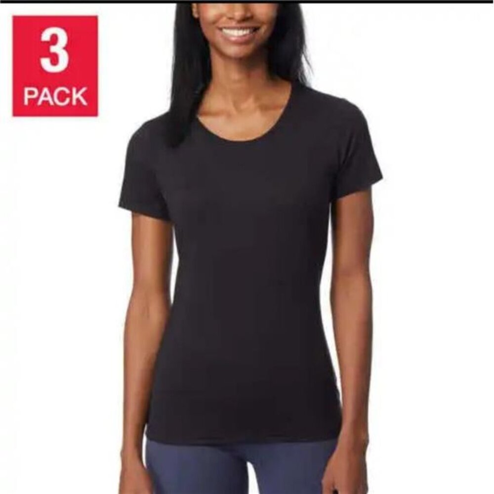 32 Degrees Women's Top Cool Short Sleeve T-Shirts 3-Pack (Multi, Medium) - Picture 2 of 5